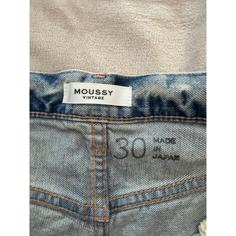 Moussy Vintage MV Belmont Straight Jeans Light Blue Distressed 30 540GSC11-2180 - Picture 3 of 9